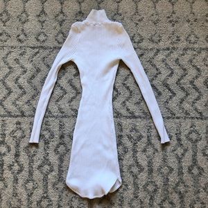 Stretchy long sleeve knit mini dress